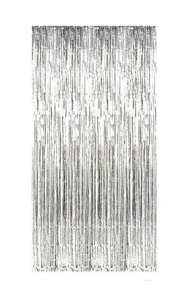 Uzay Ambalaj Silver Table Background Door Curtain 1 Piece