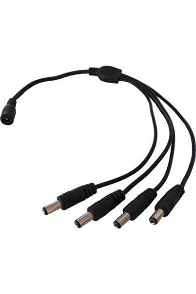 FREE Dc 12v 4 Port Power Jak Jack Çoklayıcı Kablo (4 Erkek/1 Dişi Uç)