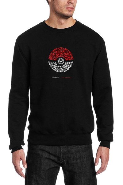 QIVI Pokemon Day 1 Journey 151 Dreams Printed Black Men's Knitted Sweatshirt ...