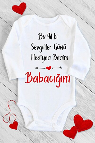 Genel Markalar Sevgililer Günü Hediyen Benim Babacığım Uzun Kol Çıtçıtlı Bebe...
