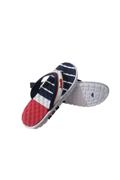 Calx Ca9132-010 Men's White Navy Blue Flip Flops Beach Daily Walking Slippers
