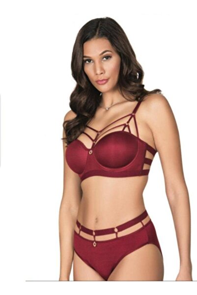 Le Jardin Жіночий бордовий бюстгальтер без підкладки з високою талією