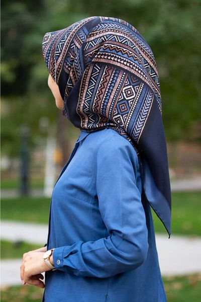 Vissona Twill Μεταξωτό Κασκόλ Indigo/σκούρο μπλε