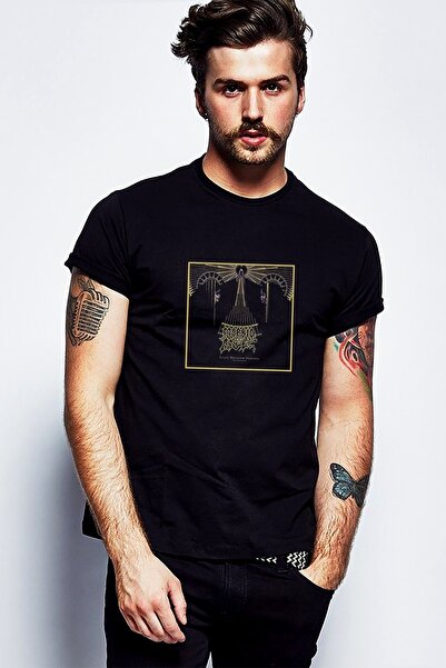 QIVI Morbid Angel Illud Dıvınum Insanus Metal Printed Black Men's Knitted Tshirt
