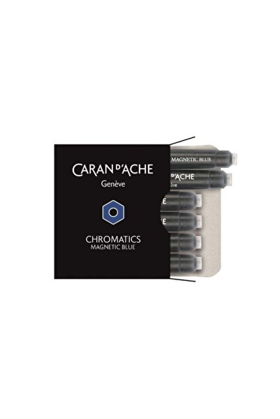 Caran d'Ache Мастилени патрони Магнитен син, Комплект от 6 броя, Caran d'Ache...