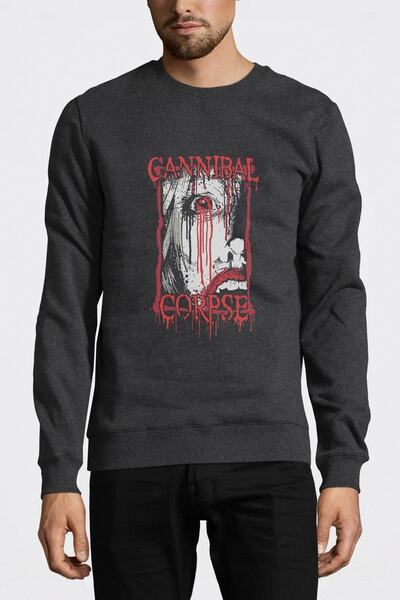 QIVI سويت شيرت رجالي محبوك من Cannibal Corpse Rock Metal Music مطبوع عليه أنث...