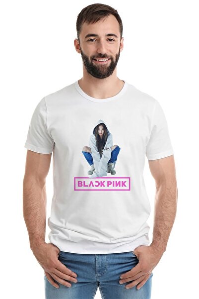 QIVI Jeanie Kim Jennie Kim Blackpink K Štampano Bela muška Pleteno majica