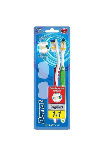 Banat Medium Cleaning Toothbrush - Deep Clean 1+1