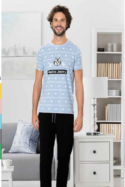 Jiber Мъжки комплект пижама с принт Jbr-4607