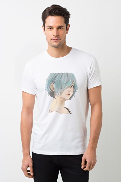 QIVI Anime Tokyo Ghoul Anteiku Štampano bela muška Pleteno majica