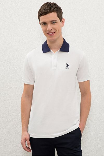 U.S. Polo Assn. Ανδρικό λευκό μπλουζάκι
