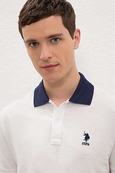 U.S. Polo Assn. Ανδρικό λευκό μπλουζάκι