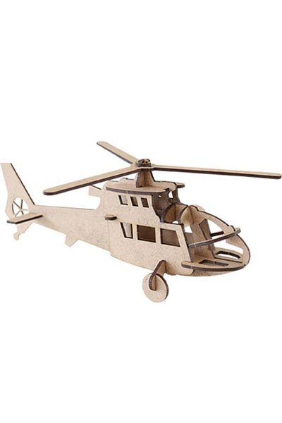3D SERGİ Wooden Helicopter Puzzle-Jigsaw Puzzle, Great Gift for Children and Adults Three-Dimensional