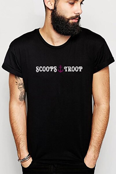 QIVI Stranger Things Scoops Troop Štampano Crna muška Pleteno majica
