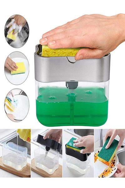 Tor Store Liquid Soap Dispenser with Pump and Sponge Chamber 380 ml