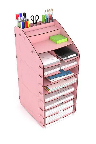 Mingitav Otto Tower 10-Tier A4 Document Shelf - 6-Color Desktop Organizer