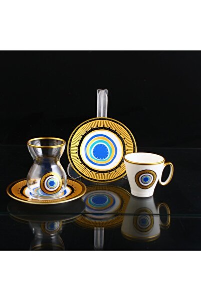Fantasia Ayan 3mm Varak Gold 18 Parça Çay & Kahve Takımı