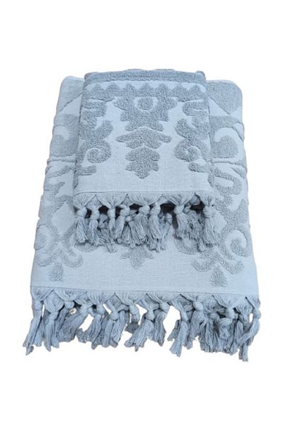 Nevin Acar Gray Authentic Cotton Bath Head Towel