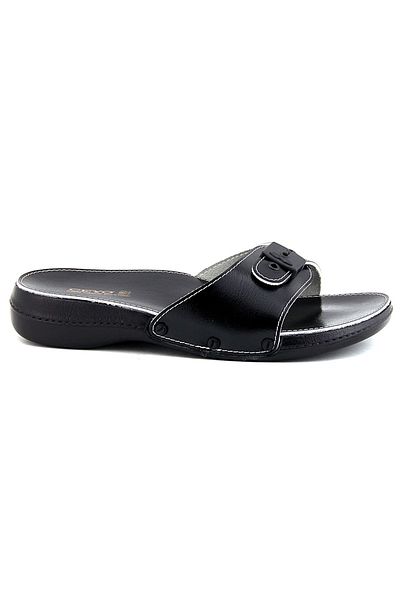 Ceyo Men's Black Buckle Slippers