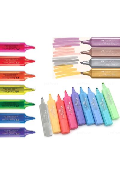 Faber Castell Metalik Ve Pastel Fosforlu Tüm Renkler 20 Li Işaretleme Kalem Seti