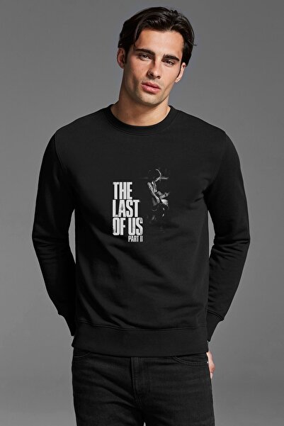 QIVI The Last Of Us Part 2 Printed Black Men's Knitted Sweatshirt Long Sleeve
