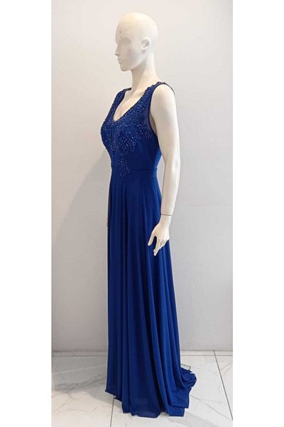 Saygın Rochie de seară cu tăietură evazată cu pietre pentru femei