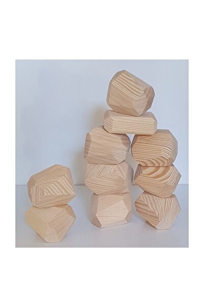 kırtkırt ahşap مجموعة مكعبات خشبية من تومي إيشي مكونة من 10 قطع خام غير مطلية...