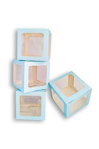 parti sürprizi علبة زرقاء شفافة حجم صغير 17 سم 1 قطعة