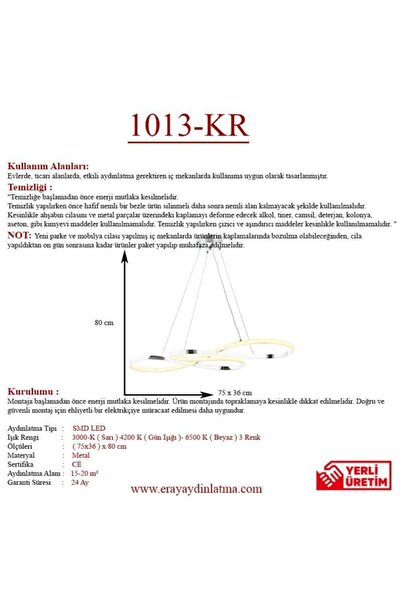 Eray Aydınlatma 1013-kr Krom Led Avize