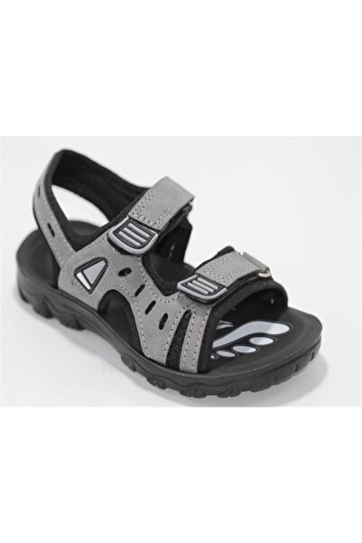 Puly Erkek Çocuk Gri Hafıf Cırtlı  Sandalet