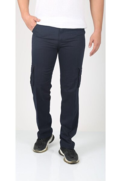 Bilgiçler Erkek Lacivert Klasik Kargo Pantolon