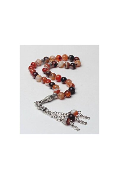 Yasir Акікський чотки смугасті різнокольорові 33 натуральні камені 8 мм.