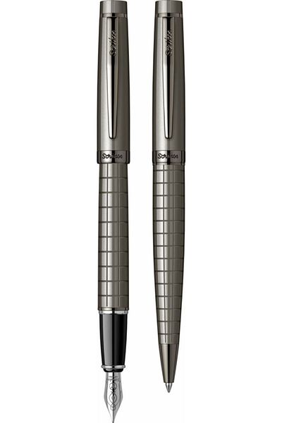 Scrikss Honour Fountain & Ballpoint Pen Set Carbon Gray 38