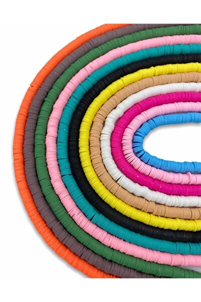 Hedef Bijuteri 12 Adet (8mm) Fimo Boncuk Dizisi (hamur Boncuk) 12 Renk