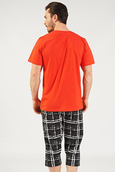 GAZZAZ Cotton Men's Short Sleeve Capri Pajama Set