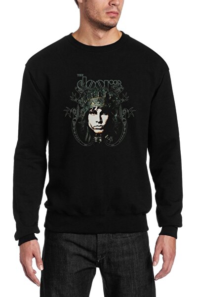 QIVI The Doors Rock N Štampano crna muška Pleteno majica sa dugim rukavima