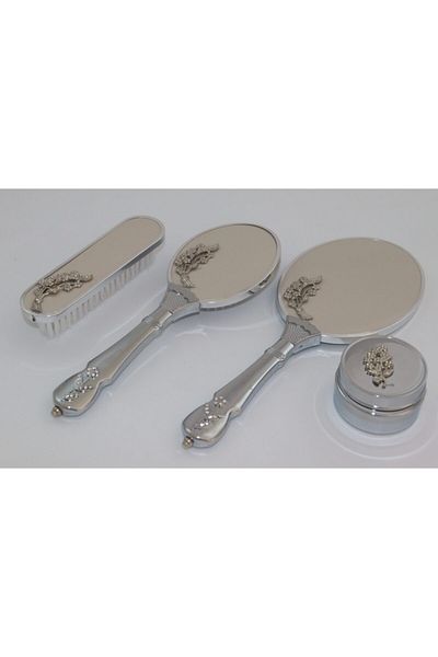 kartex Luxury Mirror Comb Set, 4-Piece Grape Bunch Model Dowry Holder