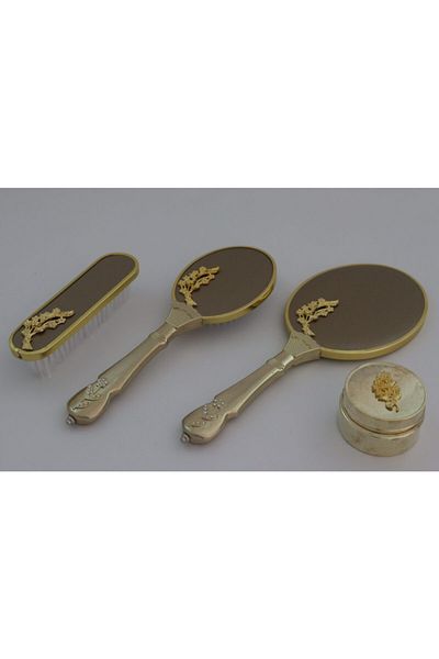 kartex Luxury Mirror Comb Set, 4-Piece Grape Bunch Model Dowry Holder