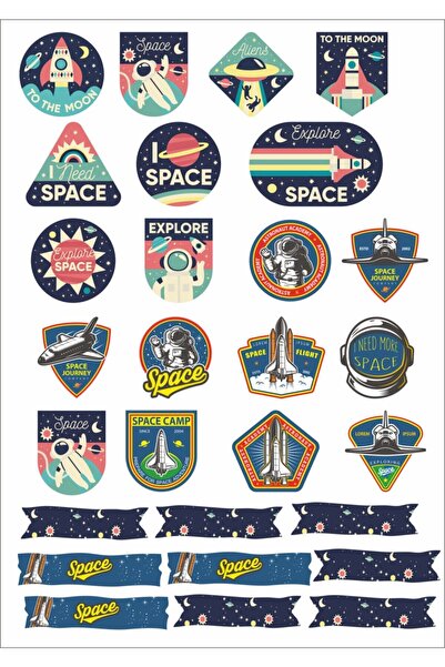 Yıldırım Reklam Uzay Sticker Seti (defter-ajanda-planner-için-uygun)