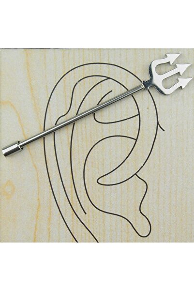 TAKIDAN Poseidon Mızrağı Cerrahi Çelik Industrial Köprü Piercing 38mm