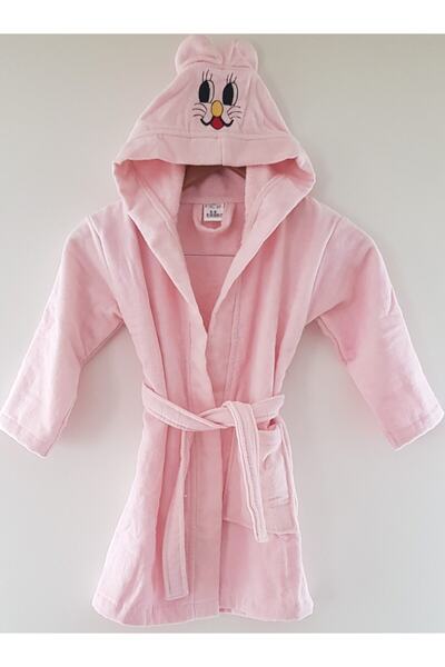 My Sweet Baby %100 Pamuk Kapşonlu Çocuk Bornozu, Kız-erkek Kadife Bornoz