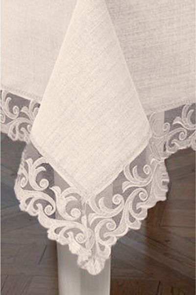 Çeyiz Bahçesi Față de masă Ivy French Guipure Crem 160&240