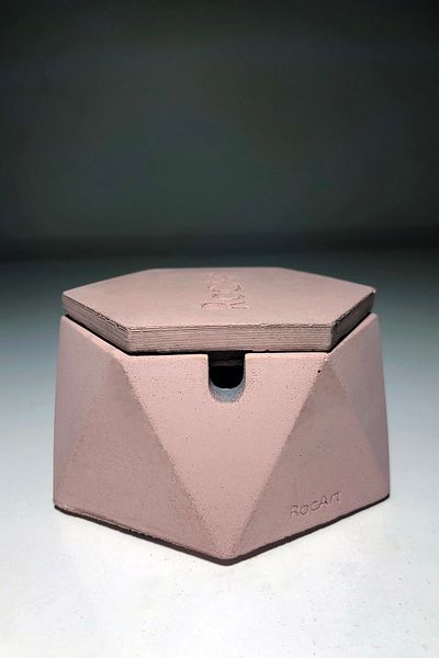 RocArt Home Εξαγωνικός πίνακας στάχτης από σκυρόδεμα
