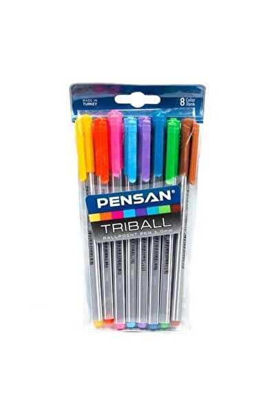 Pensan Trıball 8 Li Renkli Tükenmez Kalem