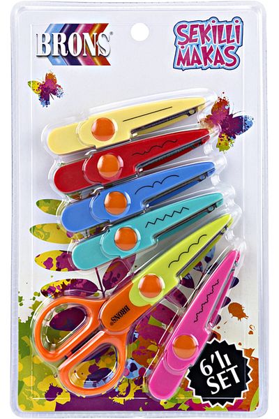 Brons Br-708 Shaped Scissors Set of 6