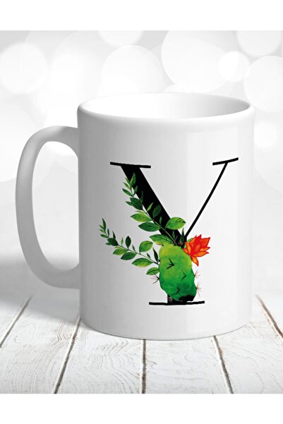 Atölye Çizgi Cactus Mug with Letter Y