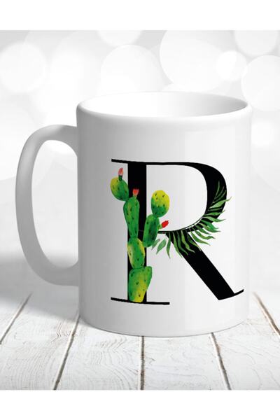 Atölye Çizgi Cactus Mug with Letter R
