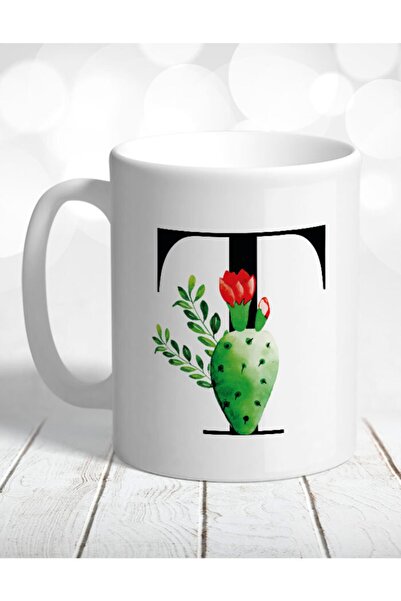 Atölye Çizgi Cactus Mug with Letter T