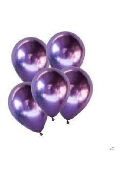 parti sürprizi Mirror Chrome Purple 6 Piece Latex Balloon