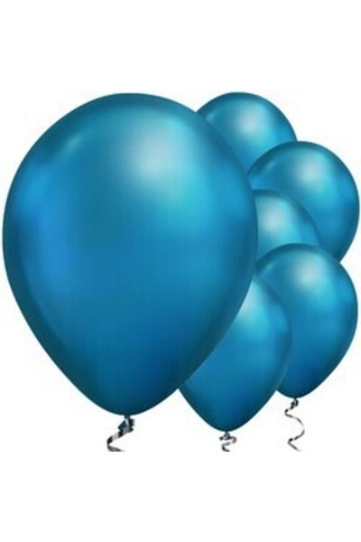 parti sürprizi Mirror Chrome Blue 6 Piece Latex Balloon